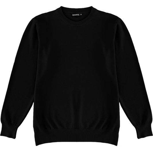 Black Mens Knit Classic Crewneck Sweater