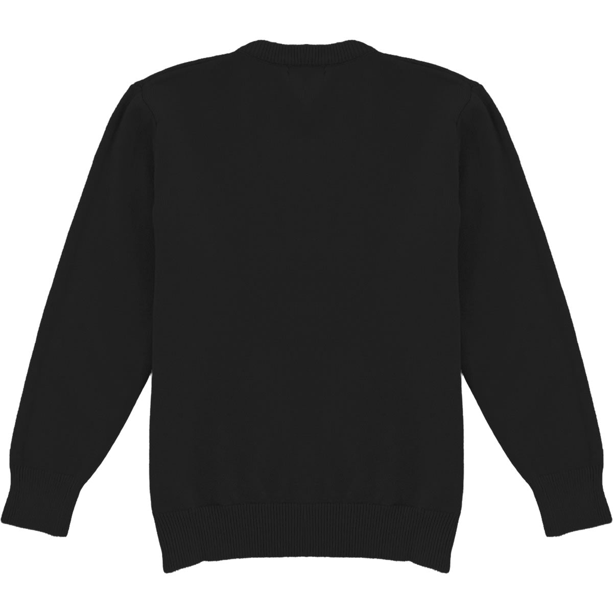 Black Mens Knit Diamond Pattern Crew Neck Sweater