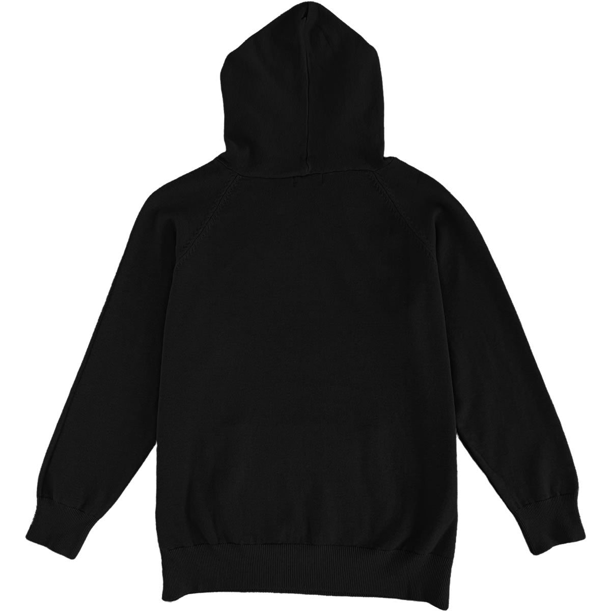 Black Mens Knit Pullover Hoodie Sweater Back