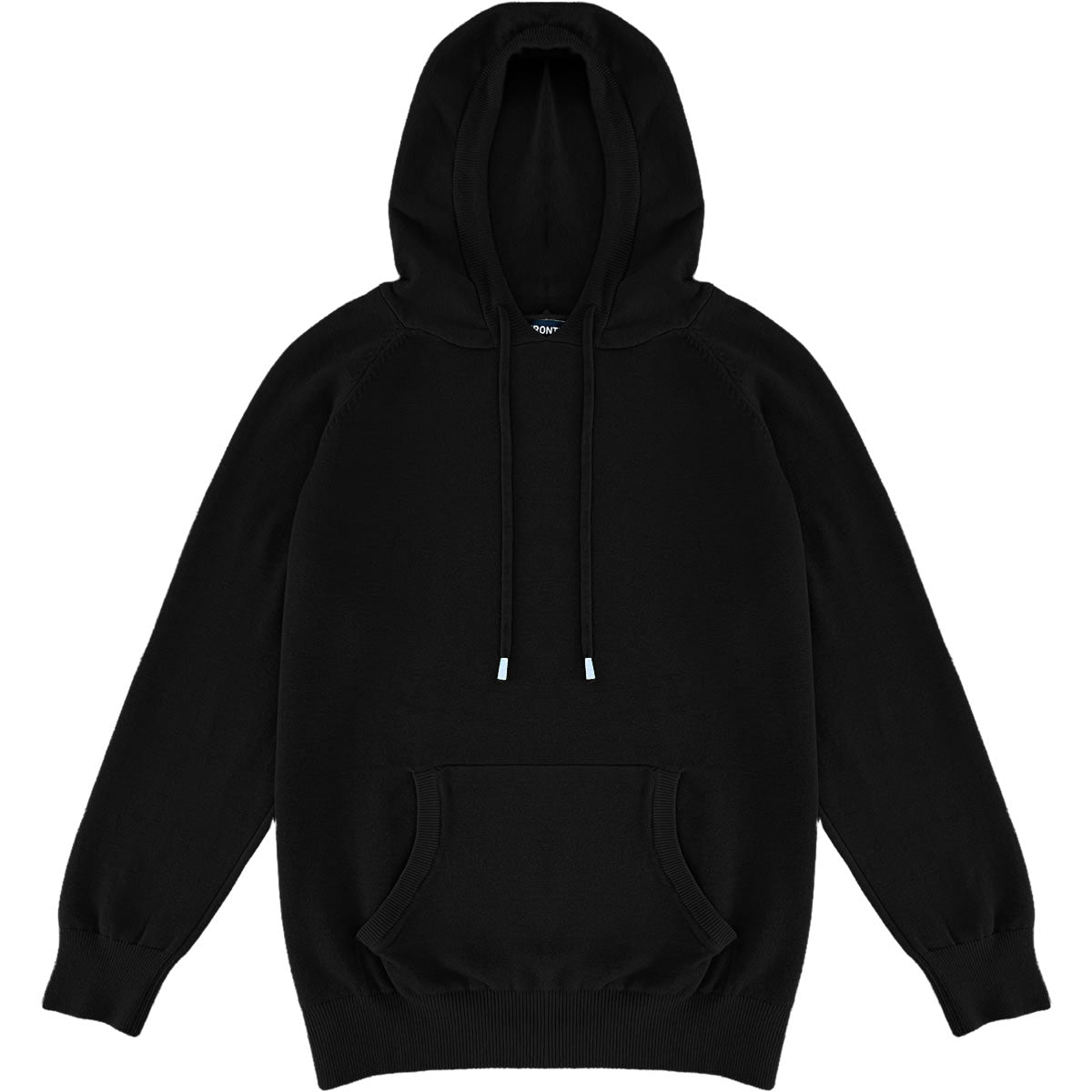 Black Mens Knit Pullover Hoodie Sweater