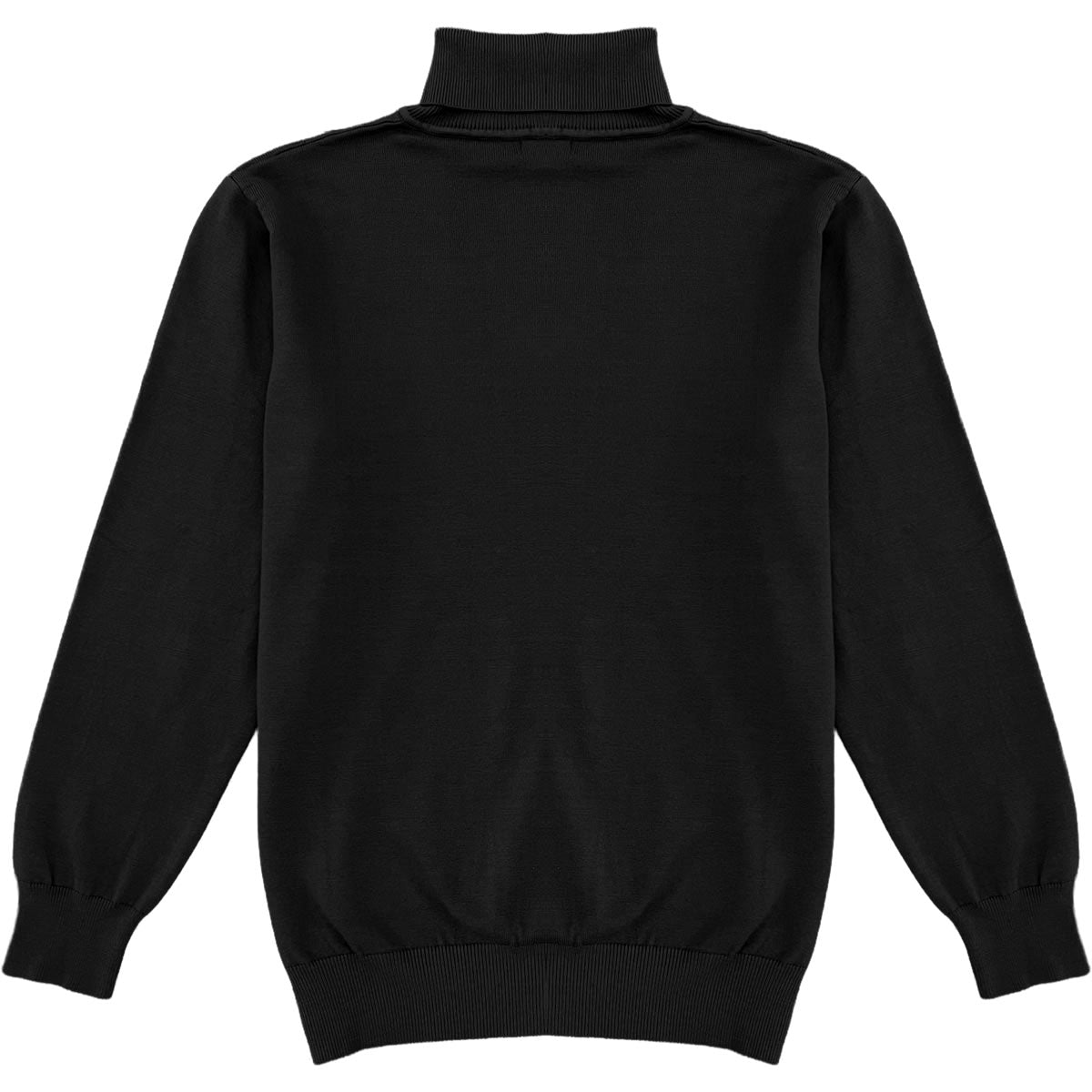 Black Mens Long Sleeve Knit Turtleneck Sweater Back