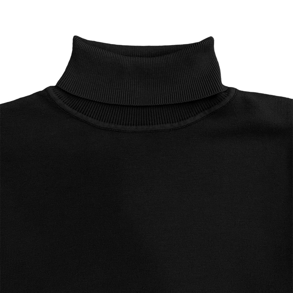 Black Mens Long Sleeve Knit Turtleneck Sweater Xeronte