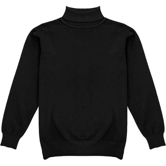 Black Mens Long Sleeve Knit Turtleneck Sweater