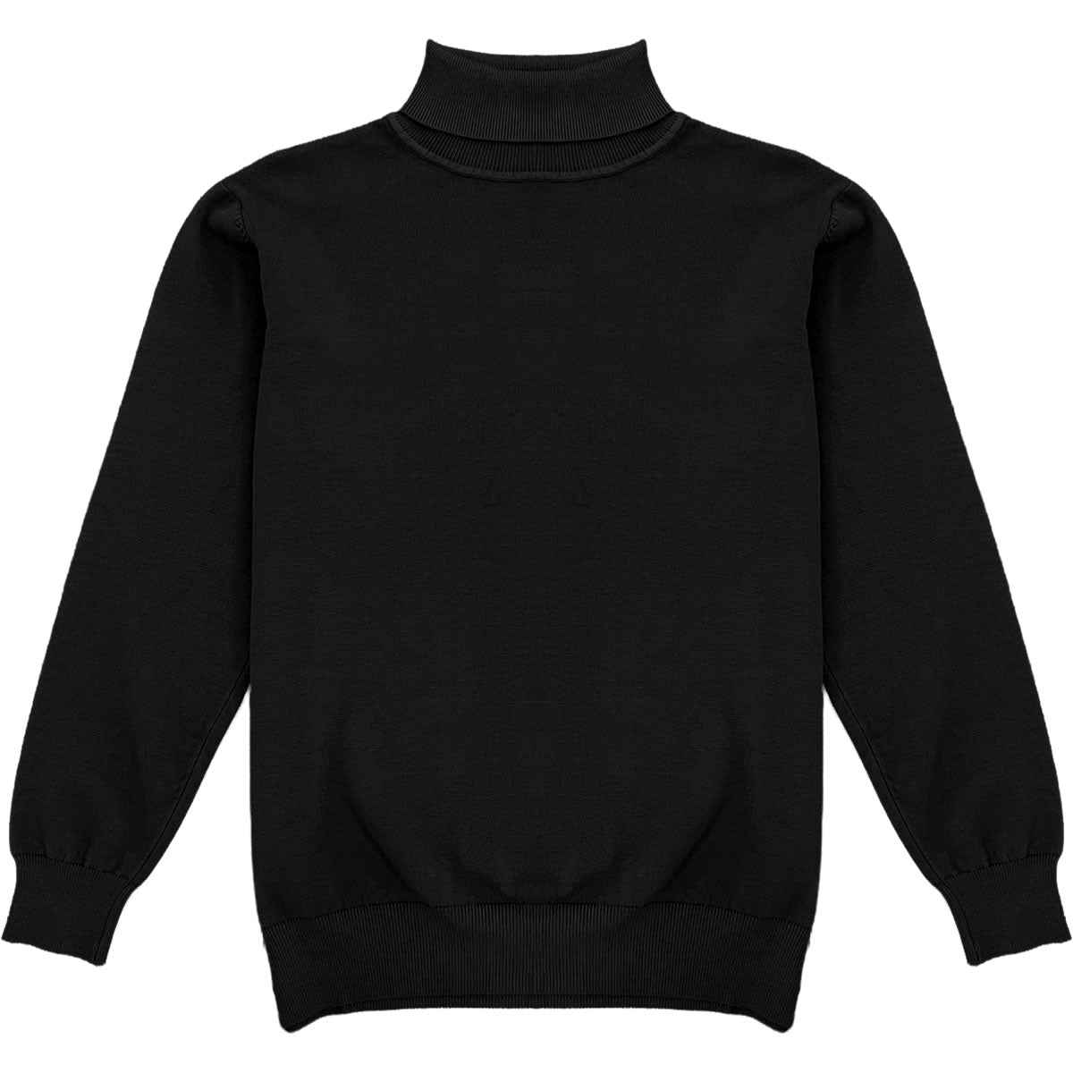 Black Mens Long Sleeve Knit Turtleneck Sweater