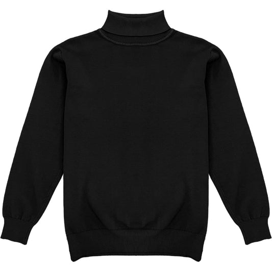 Black Mens Long Sleeve Knit Turtleneck Sweater