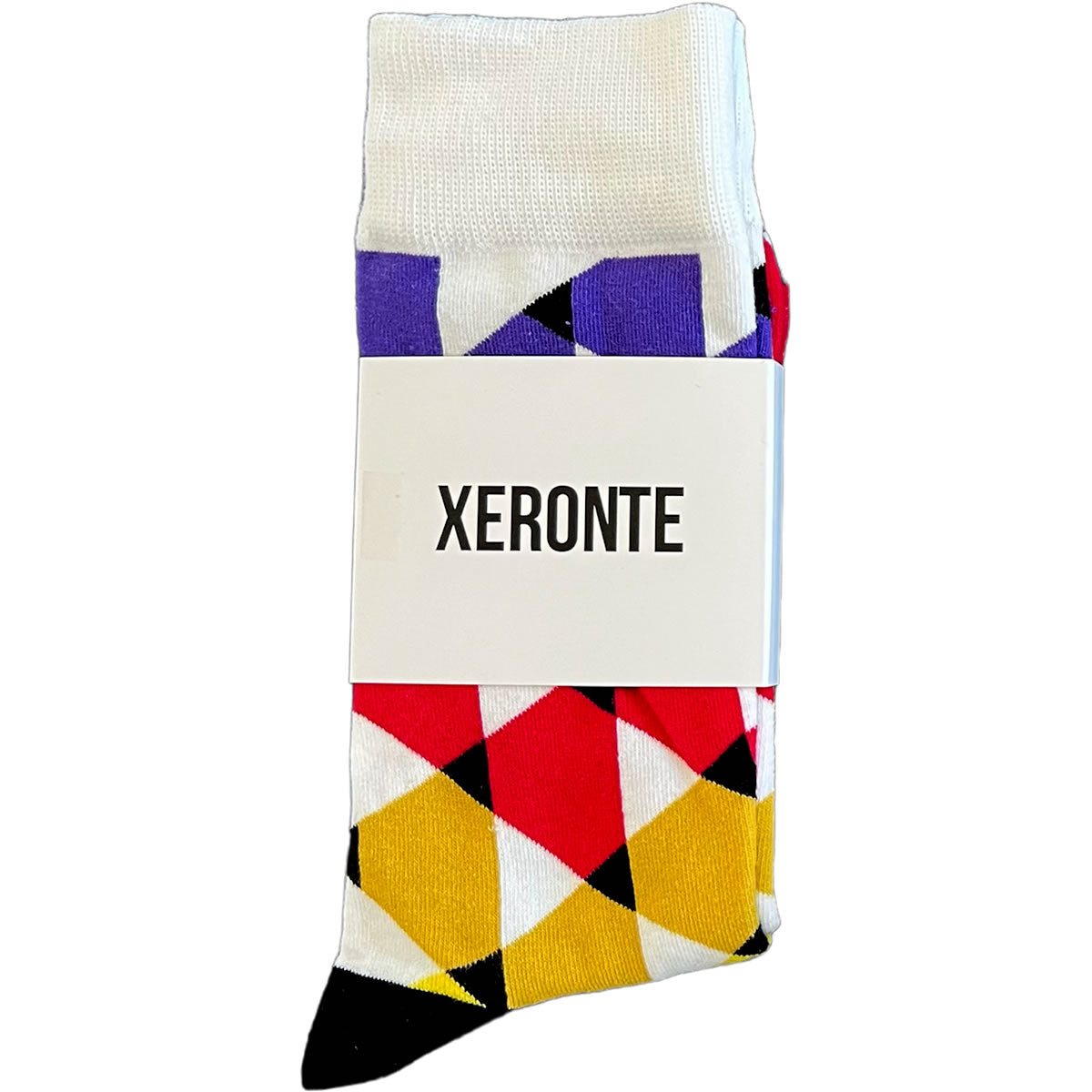 Colorful Triangle Pattern Mens Crew Socks Xeronte
