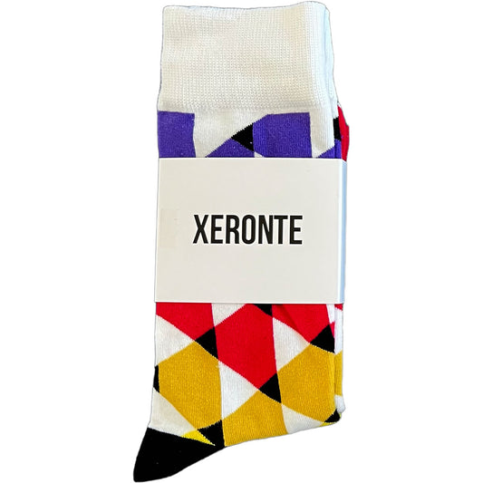 Colorful Triangle Pattern Mens Crew Socks Xeronte