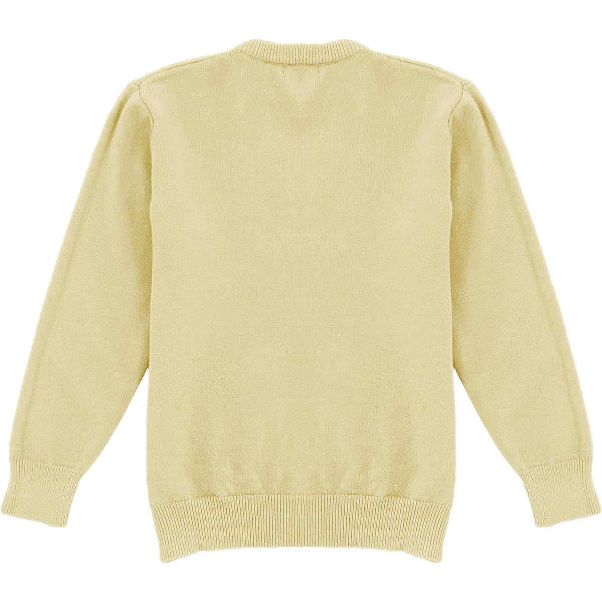 Cream Mens Knit Diamond Pattern Crew Neck Sweater Back