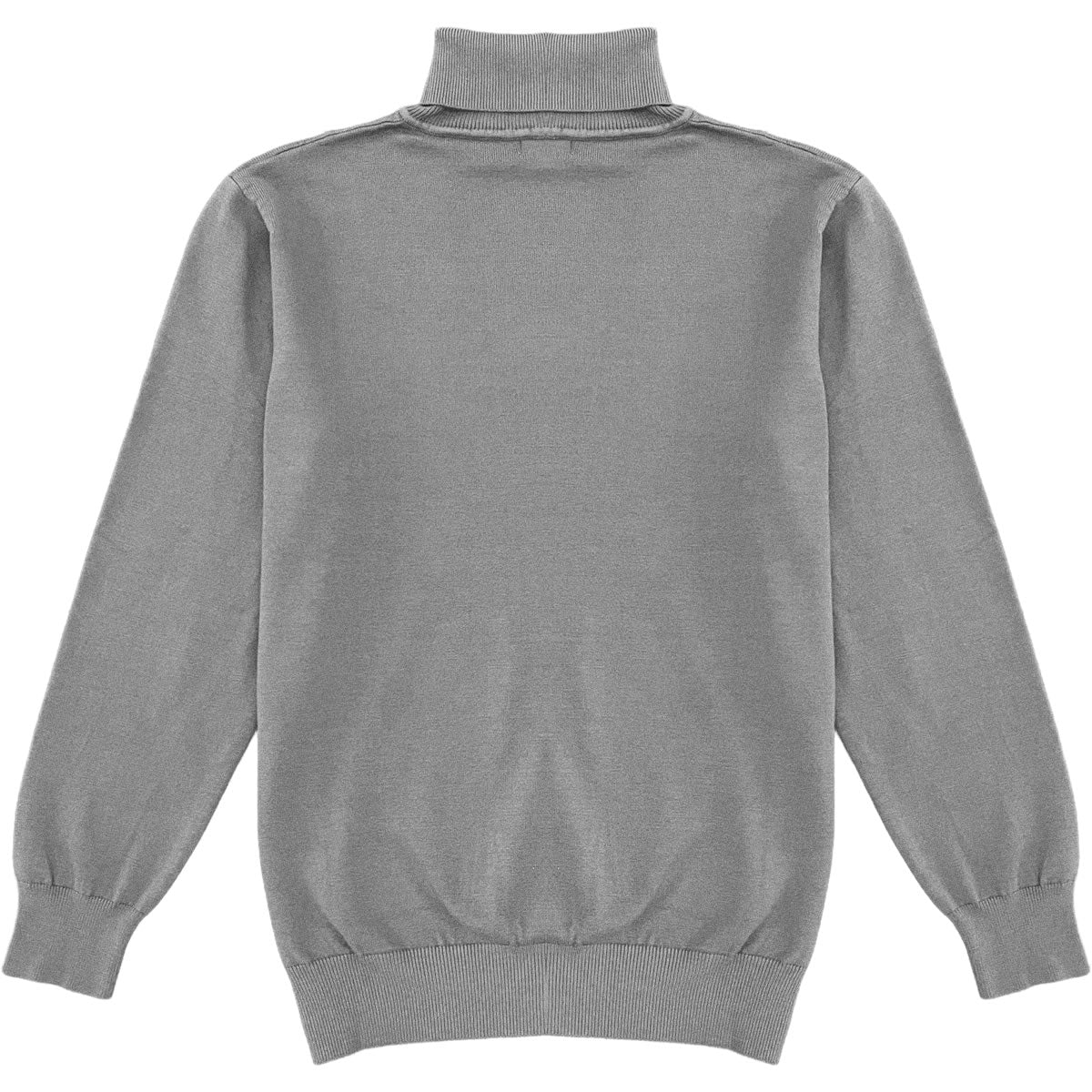 Dark Heather Grey Mens Long Sleeve Knit Turtleneck Sweater Back