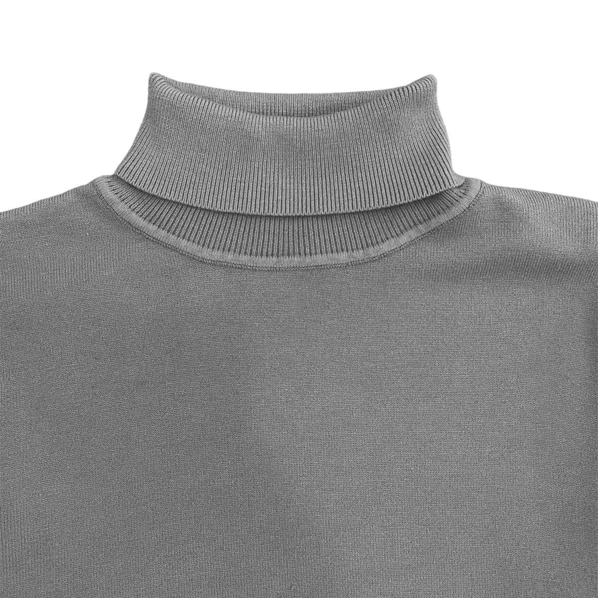 Dark Heather Grey Mens Long Sleeve Knit Turtleneck Sweater Xeronte