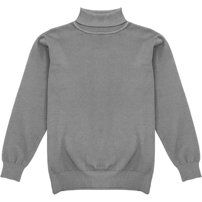 Dark Heather Grey Mens Long Sleeve Knit Turtleneck Sweater