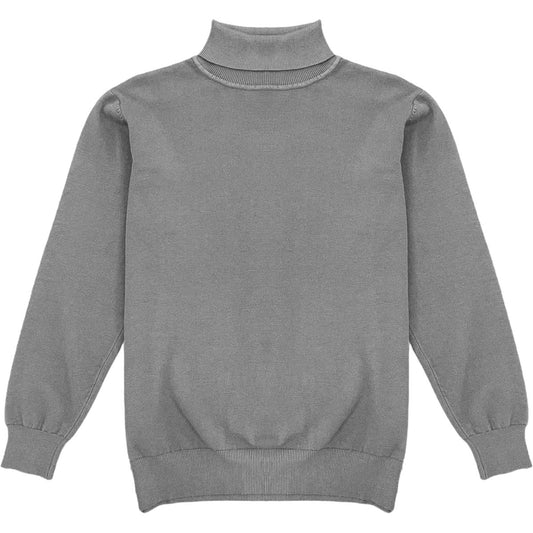 Dark Heather Grey Mens Long Sleeve Knit Turtleneck Sweater