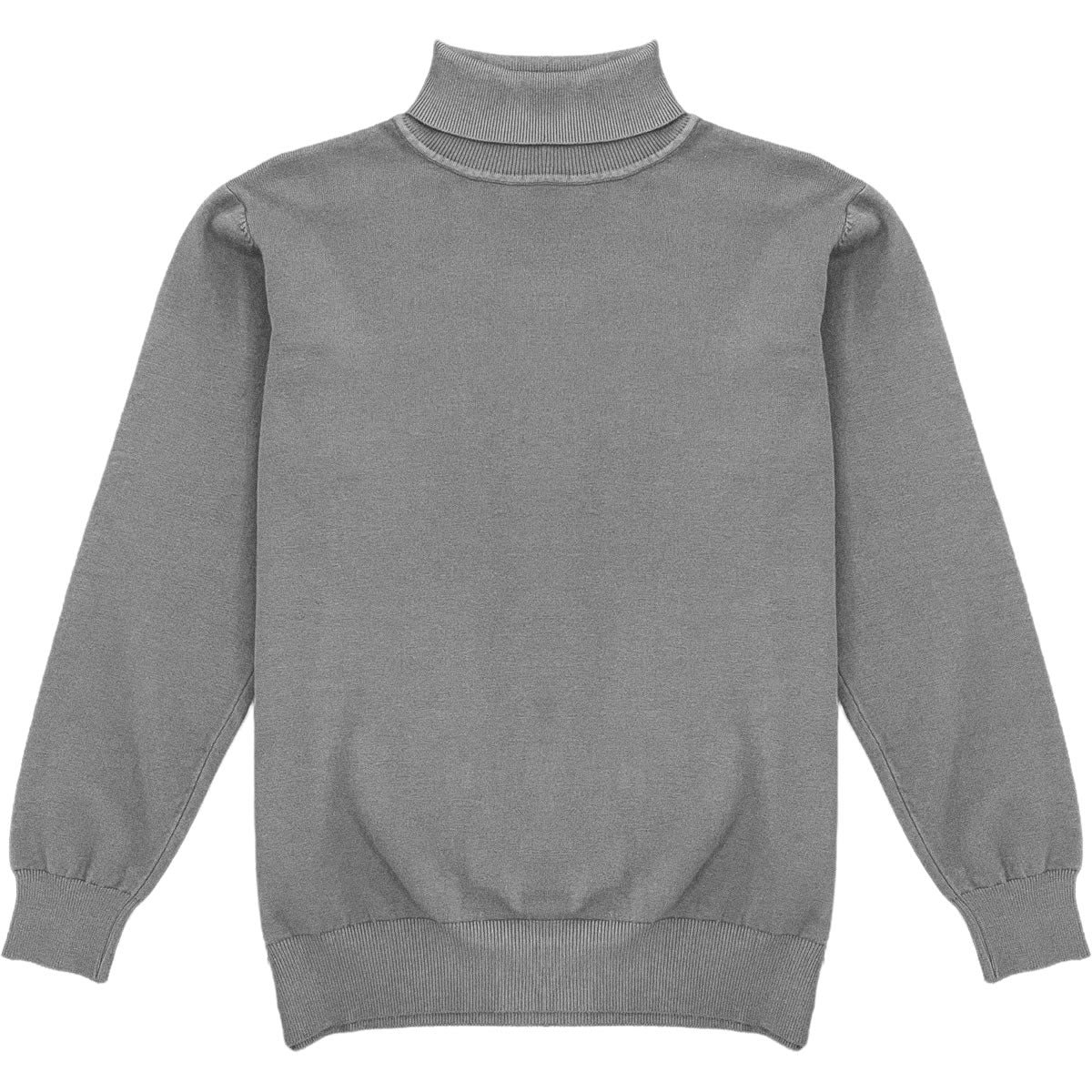 Dark Heather Grey Mens Long Sleeve Knit Turtleneck Sweater