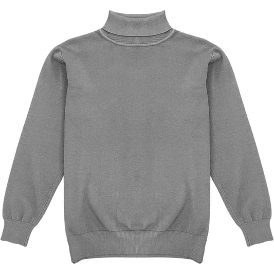 Dark Heather Grey Mens Long Sleeve Knit Turtleneck Sweater