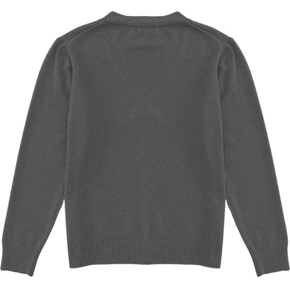 Dark Heather Grey Mens V-Neck Button Down Cardigan Sweater