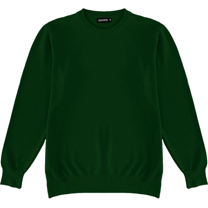 Forest Green Mens Knit Classic Crewneck Sweater