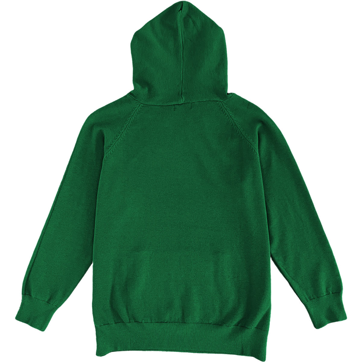 Forest Green Mens Knit Pullover Hoodie Sweater Back