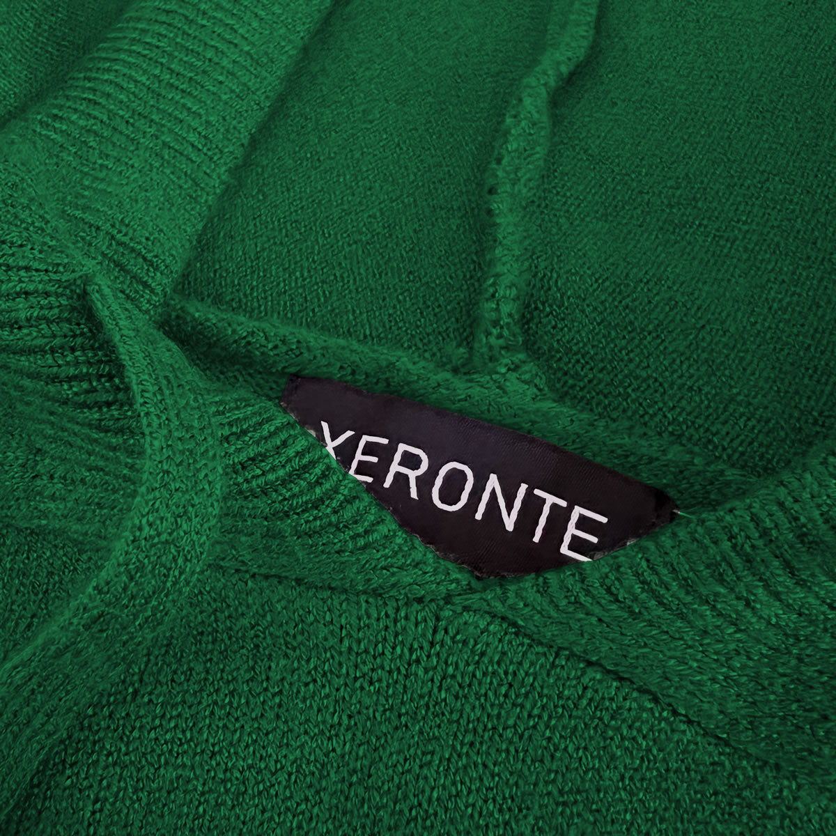 Xeronte Forest Green Mens Knit Pullover Hoodie Sweater