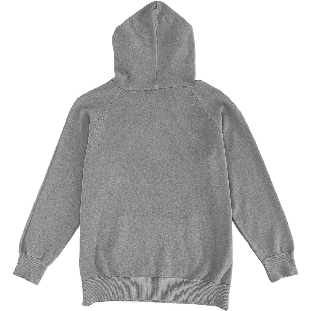 Heather Grey Mens Knit Pullover Hoodie Sweater Back