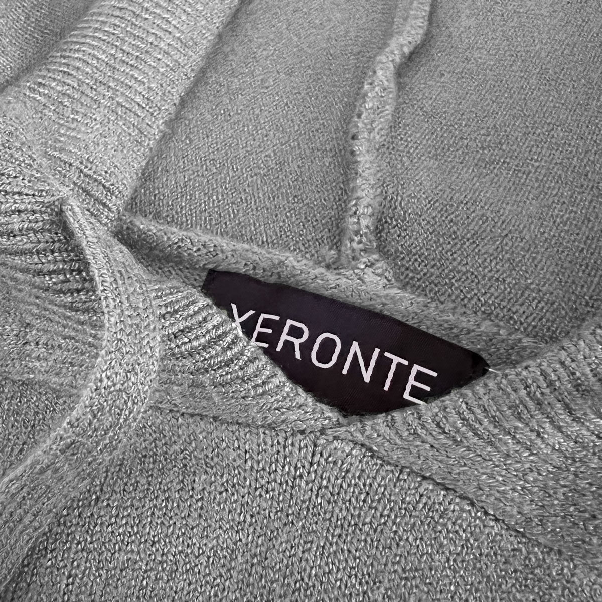 Heather Grey Mens Knit Pullover Hoodie Sweater Xeronte