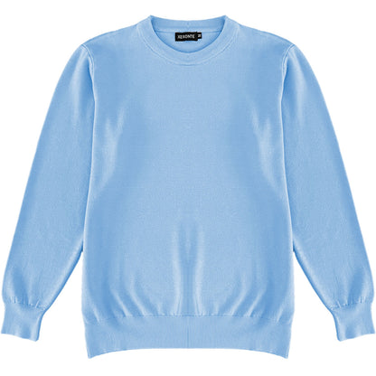 Light Baby Blue Mens Knit Classic Crewneck Sweater