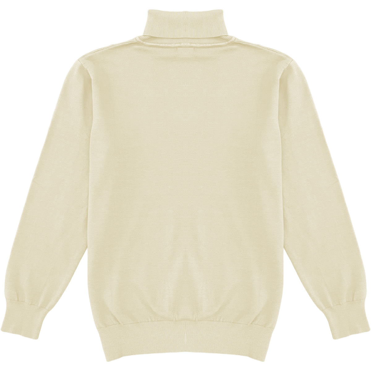 Light Cream Mens Long Sleeve Knit Turtleneck Sweater