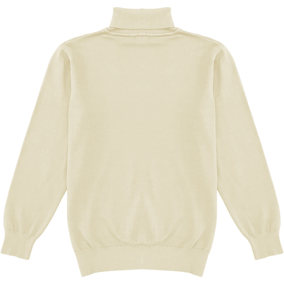 Light Cream Mens Long Sleeve Knit Turtleneck Sweater