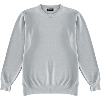 Light Grey Mens Knit Classic Crewneck Sweater
