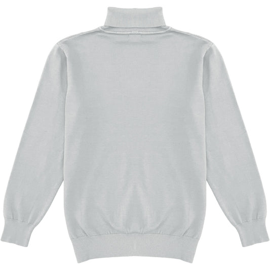 Light Grey Mens Long Sleeve Knit Turtleneck Sweater