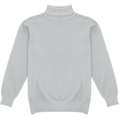 Light Grey Mens Long Sleeve Knit Turtleneck Sweater