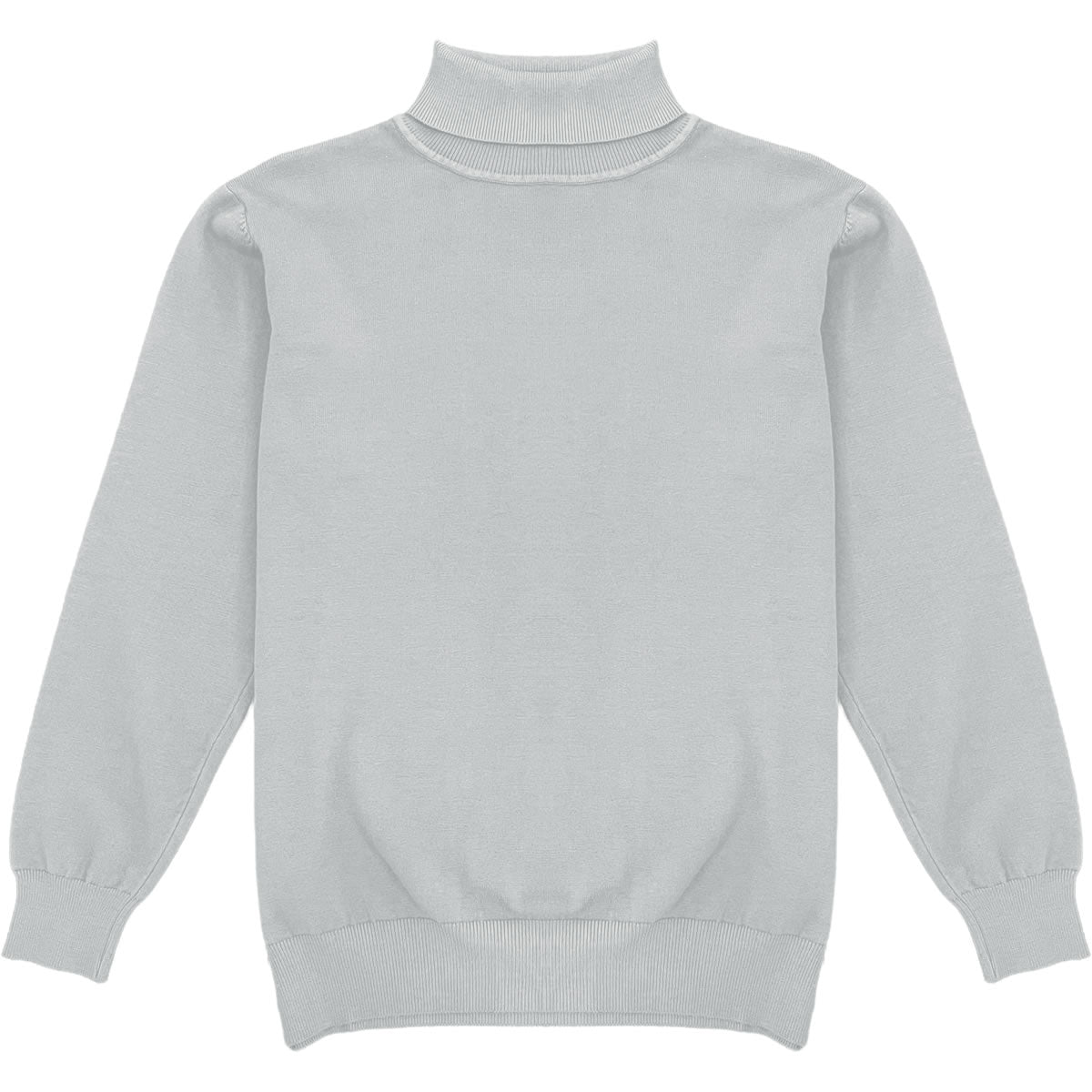 Light Grey Mens Long Sleeve Knit Turtleneck Sweater