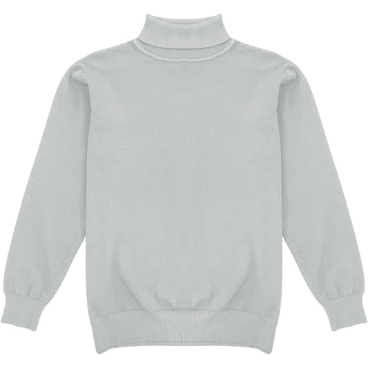 Light Grey Mens Long Sleeve Knit Turtleneck Sweater