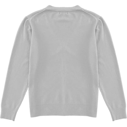 Light Grey Mens V-Neck Button Down Cardigan Sweater