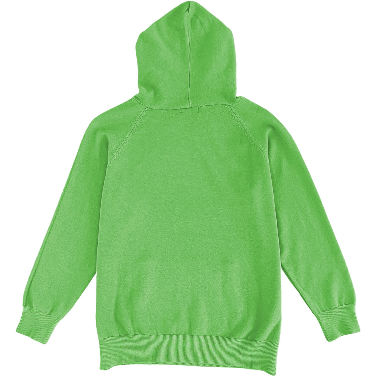 Light Lime Green Mens Knit Pullover Hoodie Sweater Back