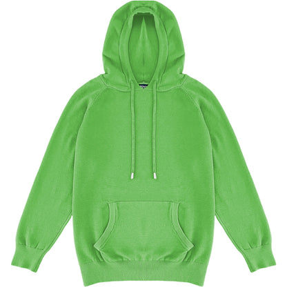 Light Lime Green Mens Knit Pullover Hoodie Sweater