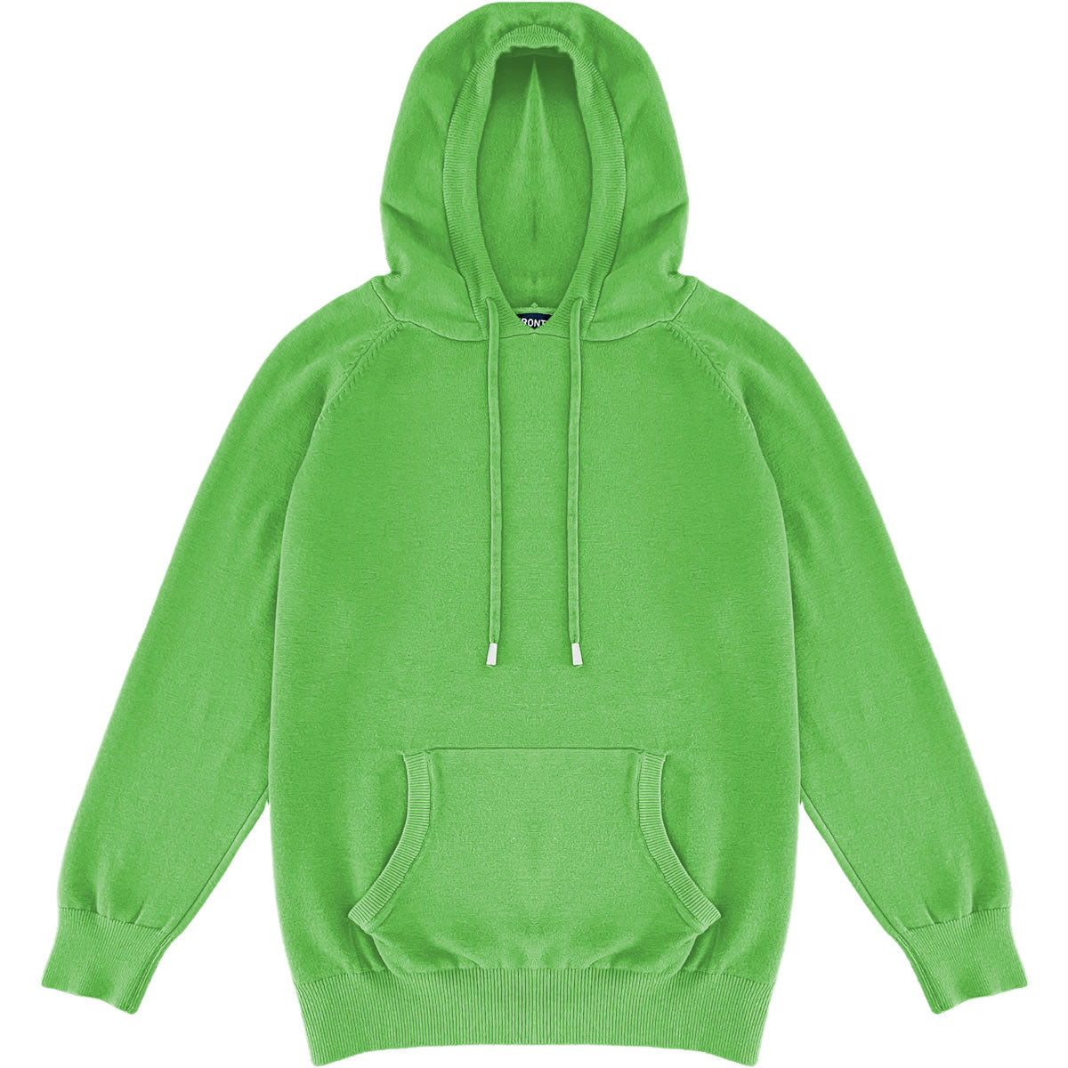 Light Lime Green Mens Knit Pullover Hoodie Sweater