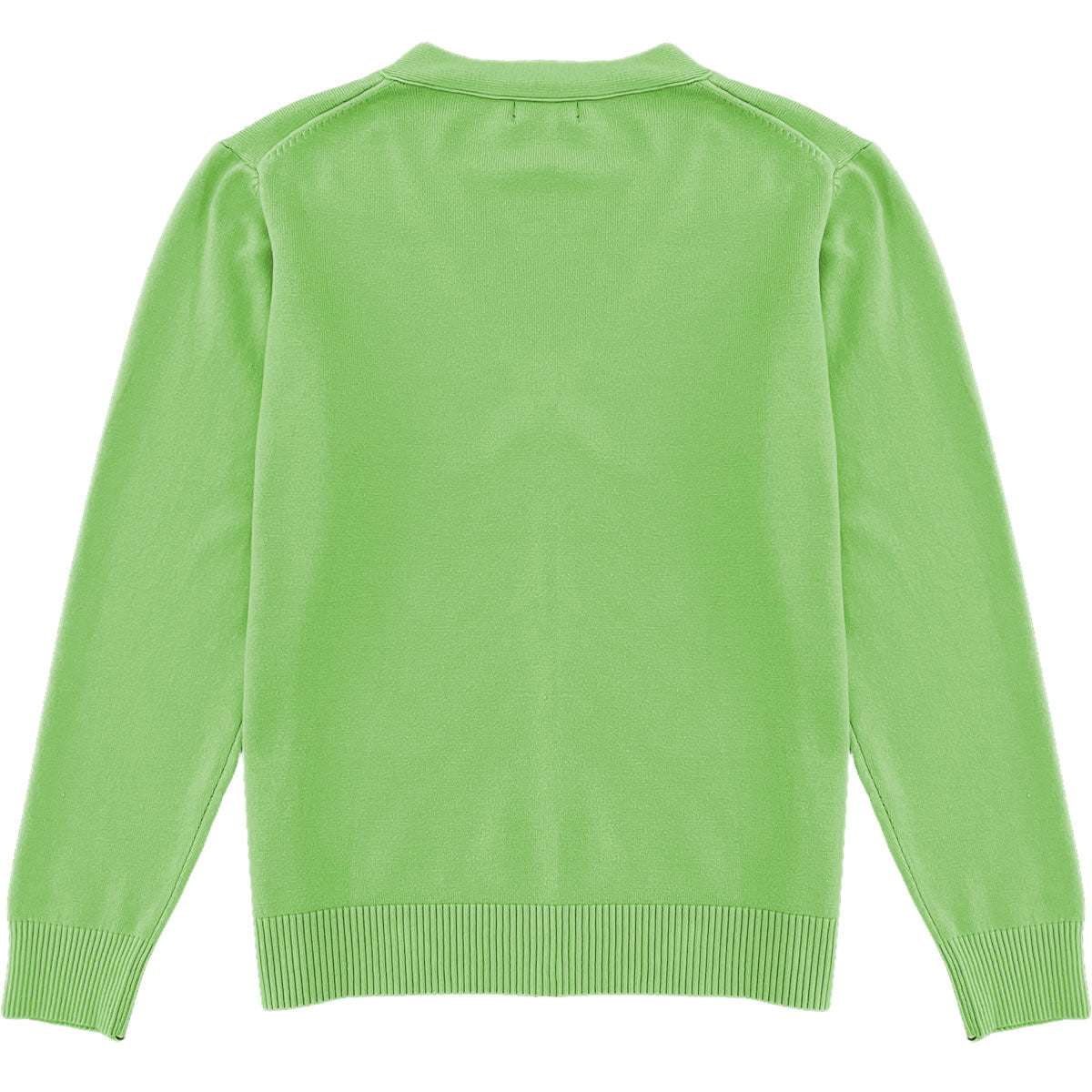 Light Lime Green Mens V-Neck Button Down Cardigan Sweater Back
