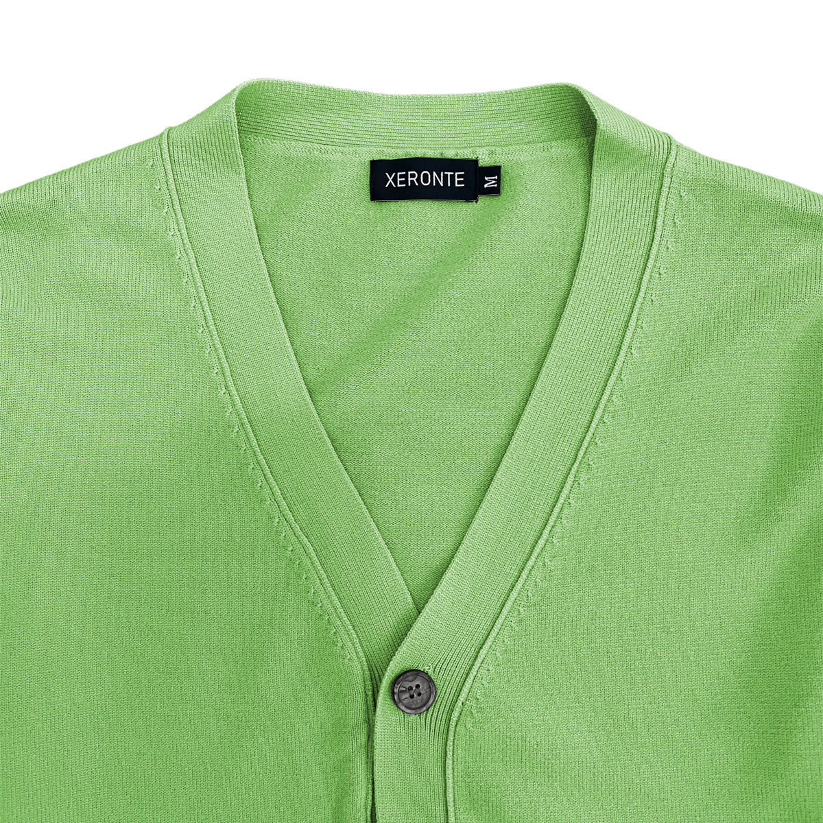 Light Lime Green Mens V-Neck Button Down Cardigan Sweater Xeronte