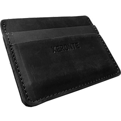 Mens Slim Black Leather Credit Card Holder Wallet Xeronte