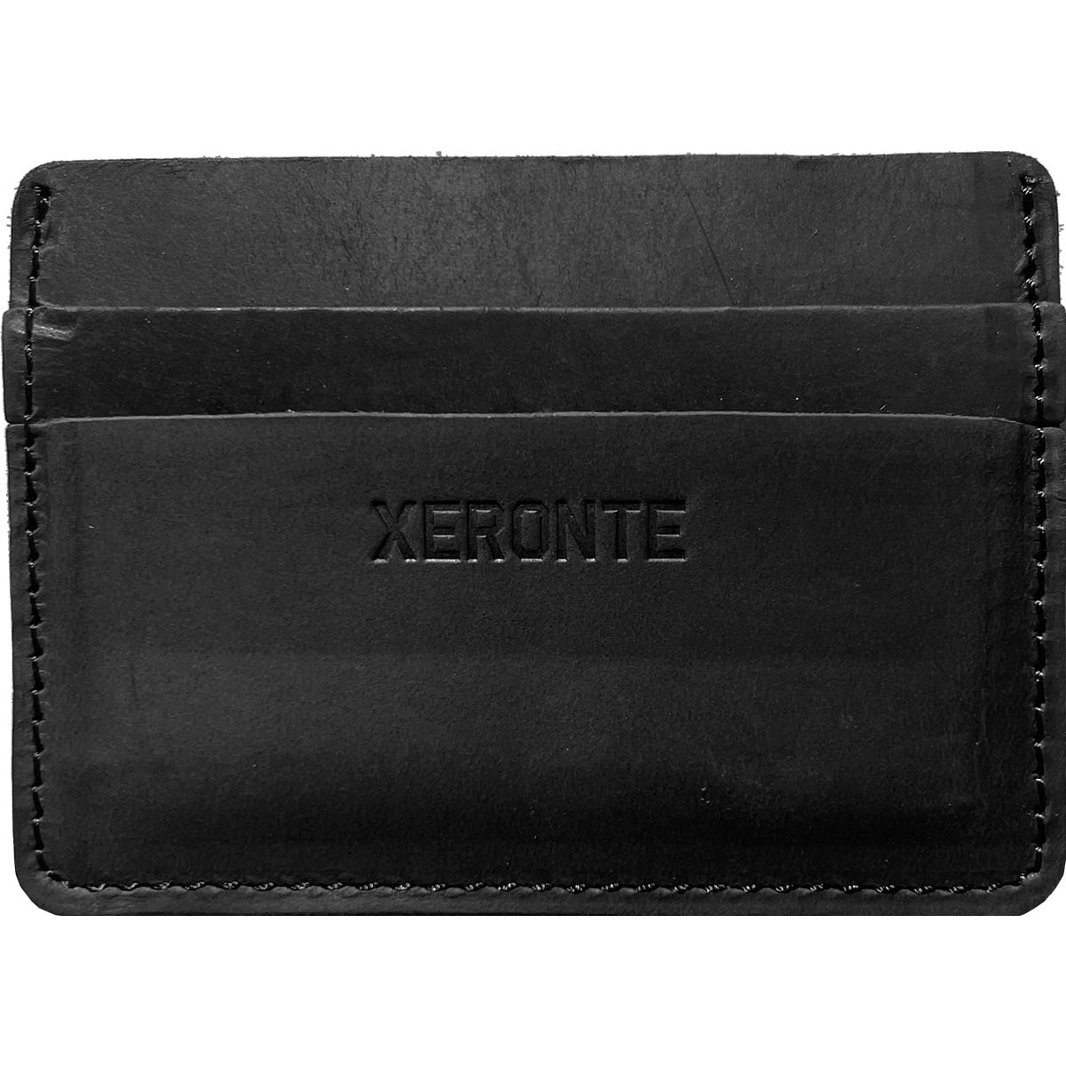 Mens Slim Black Leather Credit Card Holder Wallet