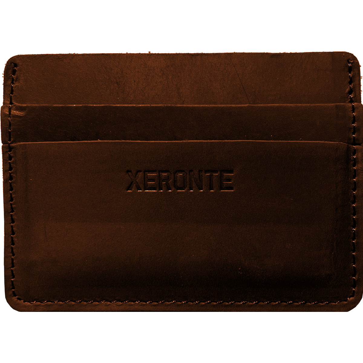 Slim Dark Brown Leather Credit Card Holder Wallet