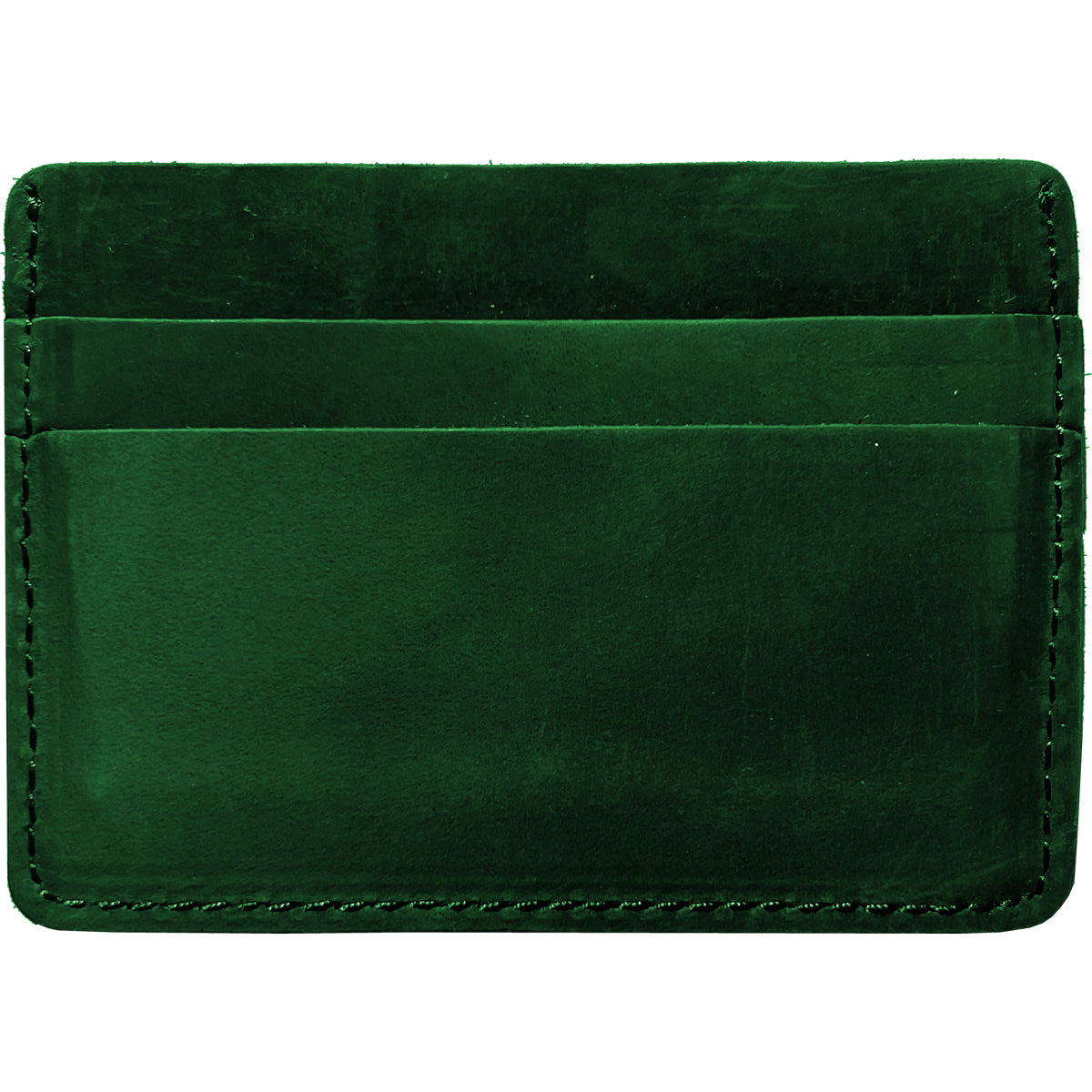 Slim Green Leather Credit Card Holder Wallet