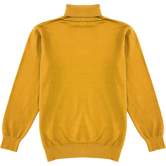 Mustard Yellow Mens Long Sleeve Knit Turtleneck Sweater