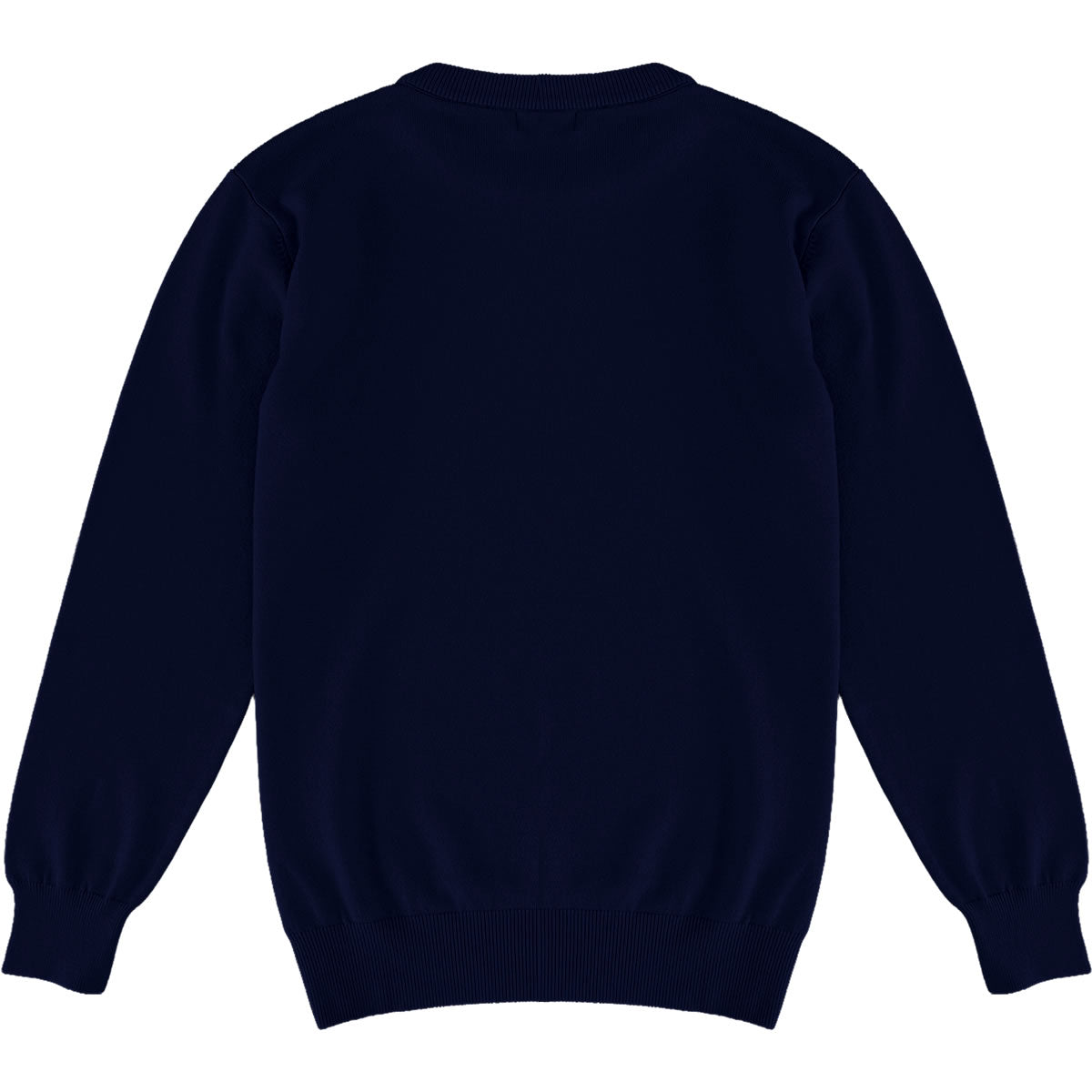 Navy Blue Mens Knit Classic Crewneck Sweater Back