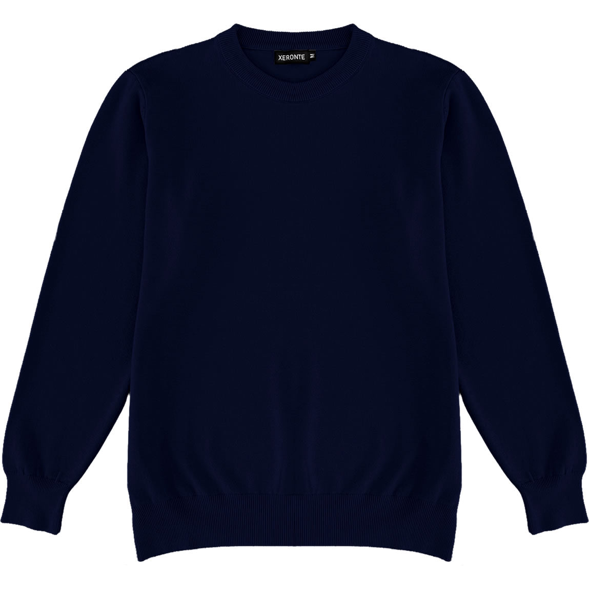 Navy Blue Mens Knit Classic Crewneck Sweater