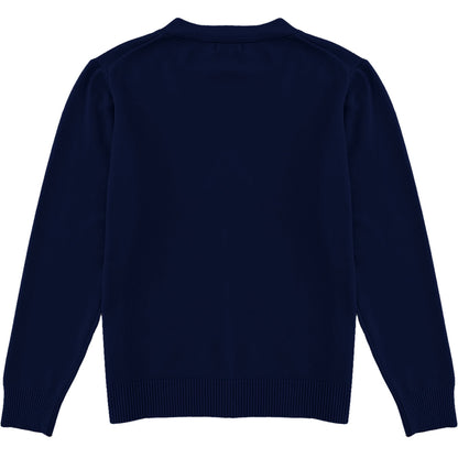 Navy Blue Mens V-Neck Button Down Cardigan Sweater Back