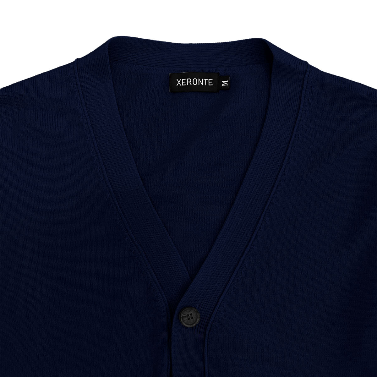 Navy Blue Mens V-Neck Button Down Cardigan Sweater Xeronte