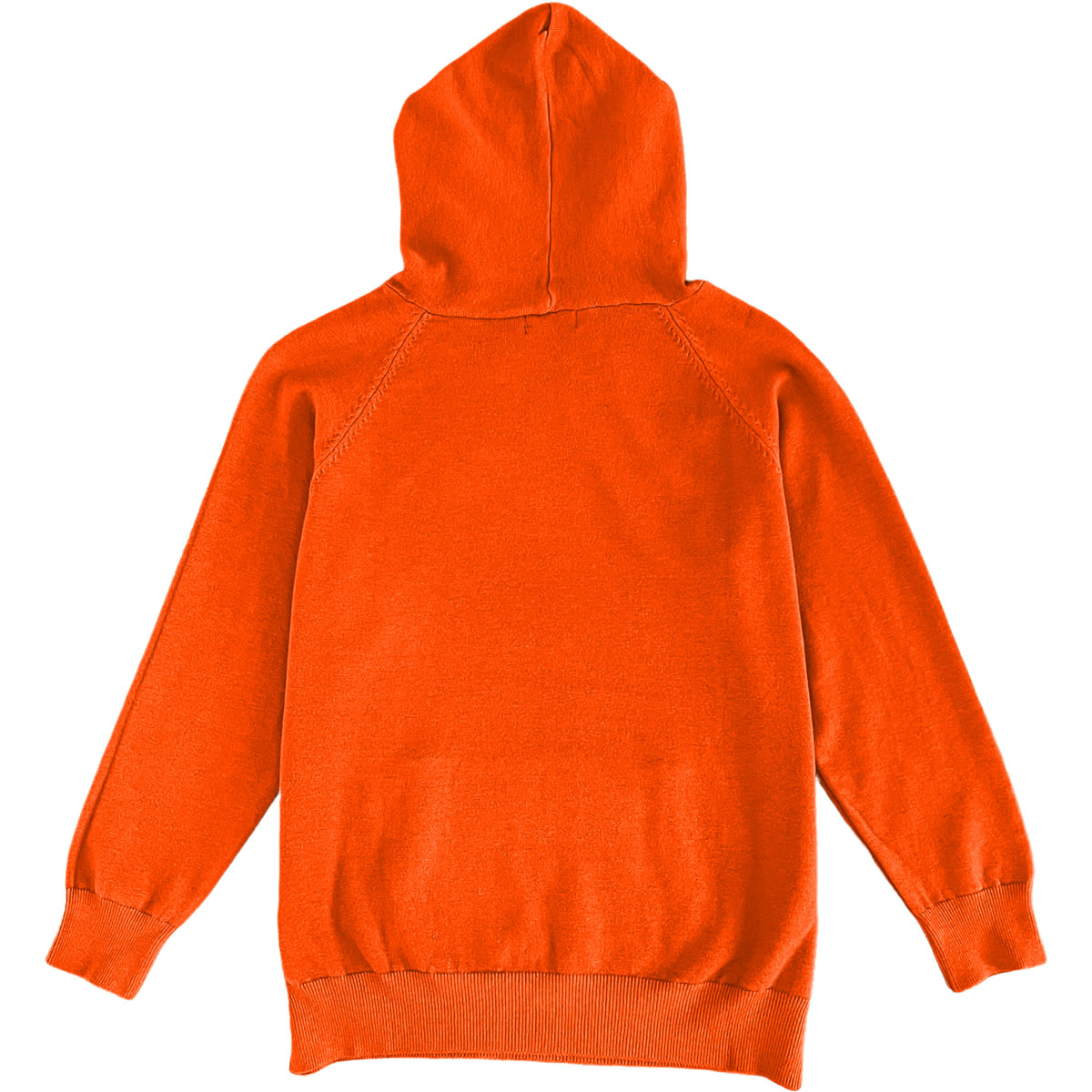 Orange Mens Knit Pullover Hoodie Sweater Back