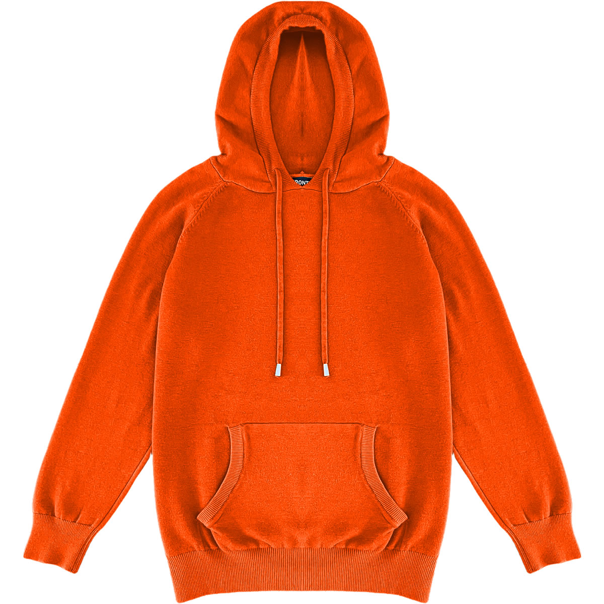 Orange Mens Knit Pullover Hoodie Sweater