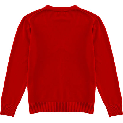 Red Mens V-Neck Button Down Cardigan Sweater